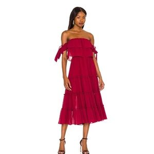 MISA LOS ANGELES Micaela Midi Dress, Burgundy